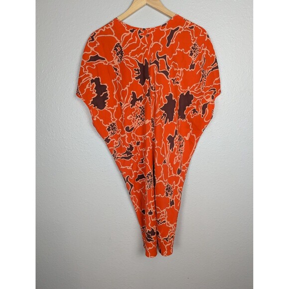 Marie Oliver Dress Womens XS Orange Silk Floral Print - Picture 2 of 7